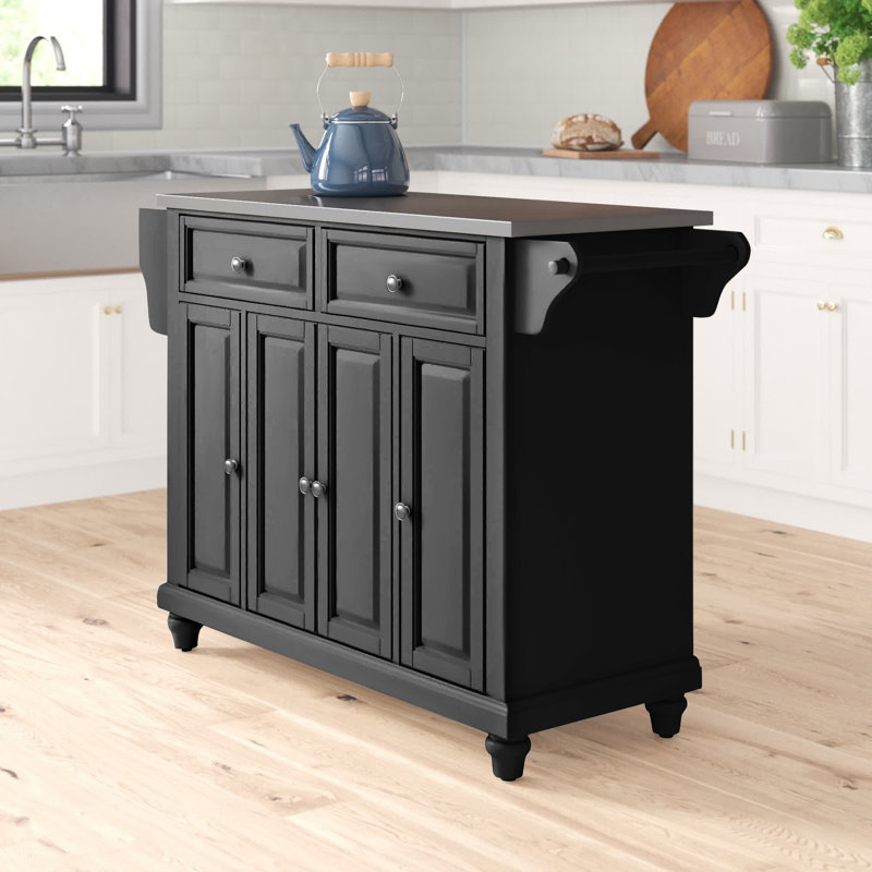 Three Posts™ Haslingden 52'' Wide Rolling Kitchen Island with Stainless